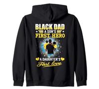 Black Dad A Son's First Hero A Daughter's First Love Fathers Felpa con Cappuccio