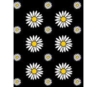 Black Daisy Composition Notebook - 120 Lined Pages: Matte Black Cover with White Daisy Aesthetic Floral Print - College Ruled Journal for Writing and Notes