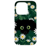 Black Daisy Field Floral Groovy Flowers Custodia per iPhone 14 Pro