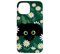 Black Daisy Field Floral Groovy Flowers Custodia per iPhone 15