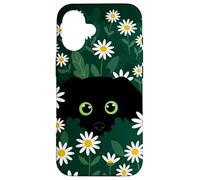 Black Daisy Field Floral Groovy Flowers Custodia per iPhone 16