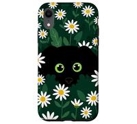 Black Daisy Field Floral Groovy Flowers Custodia per iPhone XR