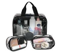 Black Dead Tree Bird Crow Borsa per il trucco da viaggio per donne e uomini, borse per cosmetici traslucide, 3 pezzi, grande astuccio da doccia per articoli da toeletta cosmetici organizer, Colore, L,