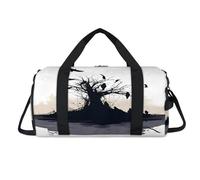 Black Dead Tree Bird Crow borsone sportivo con scomparto per scarpe borse da viaggio per il weekend da viaggio borsa organizer per bagagli per donne uomini bambini ragazze ragazzi