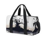 Black Dead Tree Bird Crow borsone sportivo per bambini ragazze ragazzi donne uomini pernottamento weekend borsa da viaggio tote carry palestra borsone casual