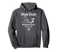 Black Death Plague Occult Gothic Horror Satan Devil Black Felpa con Cappuccio, Unisex per Adulti, Grigio Scuro, S
