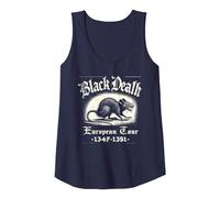 Black Death Tour Europeo Peste Ratto Storia Medievale Canotta, Donna, Navy, S