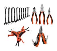 Black+Decker 16-tlg Set Attrezzi Pinze Chiavi ad Anello Multitool Esagonali