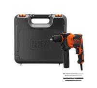 Black & Decker Trapano percussione 2 velocità meccaniche 710W mandrino autoserrante con valigetta e accessori - BEH710KQS