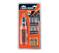 Black & Decker Avvitatore Svitavvita Cacciavite Elettrico Cordless + 14 punte + 4 batterie Stilo 1,5V - A7073XJ