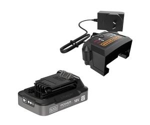 BLACK+DECKER Batteria 18V 2.0Ah e caricabatterie 1A, BDL2018S1B-QW Batteria agli ioni di litio da 2,0 Ah, indicatore LED dello stato di carica, BDL2018S1B-QW