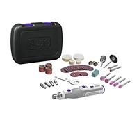 BLACK+DECKER Bcrt8Ipetk-Xj Multifunzione Rotativo 7.2 V, 1.5 Ah, 37 3 Accessori Pet In Valigetta, Nero