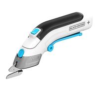 BLACK+DECKER BCSC115-XJ Forbici Elettriche 3.6V Gamma CRAFTING | Grilletto extra lungo, luce LED, batteria da 1,5 Ah, ricarica USB e 2 lame