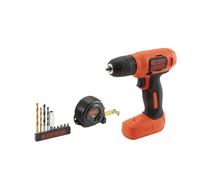 BLACK+DECKER BDCD8GPA Trapano avvitatore al litio ultra compatto da 7,2 V 1,5 Ah con 11 accessori e borsa per il trasporto