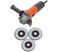 BLACK+DECKER BEG110A3 Smerigliatrice 3 dischi, 750 W, Nero, 115 mm