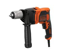 BLACK & DECKER Trapano a Percussione a 2 velocità Meccaniche + 6 Extra Punte in Valigetta, 850W