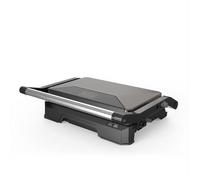 Black+Decker - Grill BXGR1001E | 1000W | Apertura 180º | Piastre 23x14,5cm con blocco | Doppio strato antiaderente | PFOA free | Piastra basculante | Vaschetta di raccolta | Spie luminose | Cool-touch