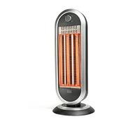 BLACK+DECKER BLACK + DECKER BXCSH900E - Radiatore elettrico in carbonio 900W, 2 potenze di riscaldamento, Superficie fino a 10m2, Sistema di sicurezza, Maniglia integrata, Oscillante, grigio