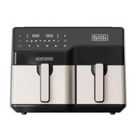 Black & Decker BXAF9000E Doppia 9 L Indipendente 2500 W Friggitrice ad aria calda Nero, Acciaio inox