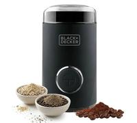 BLACK+DECKER BXCG150E - Macinacaffè Elettrico 150W | Serbatoio 50g | Lame e Contenitore in Acciaio Inox | Macinatura Fine | Avvolgicavo Integrato | Nero