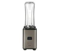 BLACK+DECKER BXJBA350E - Mini Frullatore 350W | Smoothie e Milkshake | 2 Bottiglie da 600 ml Senza BPA | Coperchi Ermetici | 4 Lame in Acciaio Inox | Finitura Nera e Inox Anti-Impronte