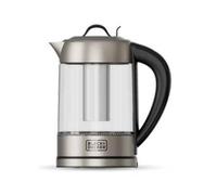 Black+Decker - Bollitore Elettrico BXKE2205E | 2200W | Caraffa in Vetro 1,7L | Filtro in Acciaio Inox | Selettore Digitale 60-100ºC | Base con LED | Rotazione 360º | Coperchio Ermetico