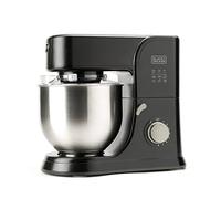 BLACK+DECKER BXKM1001E - Impastatrice planetaria, 1000W, 8 velocità, Turbo, centrifuga planetaria, facile da pulire, acciaio inossidabile, nero