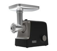 BLACK+DECKER BXMMA2200E - Tritacarne 2200W, 2 potenze, funzione reverse, estrusione a spirale, teglia in alluminio, insaccatrice, bocchetta kebbe, accessorio salsa, 3 dischi uscita inox