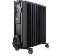 Black+decker bxra2300e radiatore ad olio elettrico, 2300 w, nero 11 elementi, spia luminosa, spegnimento automatico, con ruote