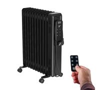 Black+Decker BXRA2501E - Radiatore a olio elettronico 2500W | 11 elementi | 3 intensità di calore | Display digitale | Termostato e timer 24h | Ultra silenzioso