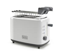 BLACK+DECKER BXTOA820E - Tostapane 820W | 2 Fessure | 3 Funzioni | 7 Livelli di Doratura | 2 Pinze per Tutti i Tipi di Pane | Funzione Stop | Vassoio Raccoglibriciole | Bianco