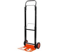 BLACK+DECKER BXWT-H305 - Carrello pieghevole con portata di 90 kg, 42,5 x 38,8 x 97,5 cm, per trasloco, lavori domestici e acquisti, acciaio/alluminio, nero/arancione