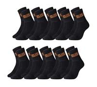 Black+Decker Calzini da uomo Heavy Fabric Crew, confezione da 10 pezzi, unisex Work Sport, calzini da lavoro, 39-42, 43-46, 47-49, 50-52, cotone rinforzato, nero e grigio, nero, 39-42