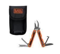 BLACK+DECKER Cesoie da Potatura Multitool Attrezzo da Giardino - Attrezzo Multifunzione con 6 Funzioni Include Sega Coltello e Rimuovi Radici - Multitool Pieghevole con Custodia