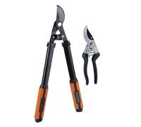 BLACK+DECKER - Confezione 2 attrezzi Taglia rami 53,3 cm - Cesoie da giardino 20,3 cm Attrezzi da giardinaggio