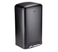 Black+Decker Dirt Devil - Pattumiera a pedale 30 l, con chiusura morbida, in acciaio inox, 34,5 x 32,5 x 61,5 cm, colore: Nero
