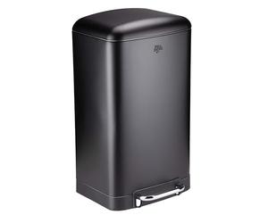 Black+Decker Dirt Devil - Pattumiera a pedale 30 l, con chiusura morbida, in acciaio inox, 34,5 x 32,5 x 61,5 cm, colore: Nero