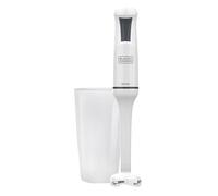 Black+Decker - Frullatore a Immersione BXHB500E 600W | Design Compatto ed Ergonomico | Piede Smontabile in Plastica | Antischizzi | Bicchiere Dosatore Incluso | Plastica | Bianco
