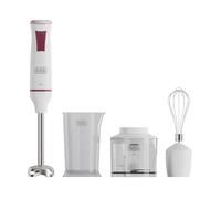 Black+Decker - Frullatore a Immersione BXHBA601E | 600W | 20 Velocità | Funzione Turbo | Lame in Acciaio Inox | Design Anti-Schizzi | Accessori Smontabili e Lavabili in Lavastoviglie | Senza BPA