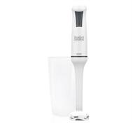 Black & Decker Frullatore a Immersione Potenza 600 Watt 1 Velocità con Lame in Acciaio e Bicchiere colore Bianco - BXHB600E