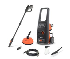 Black+Decker Idropulitrice ad Alta Pressione BXPW1700PE | 130 bar max., 450 l/h, 1700 W, con Patio Cleaner e Spazzola Fissa, per Auto ed Esterni Casa