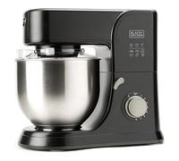 BLACK+DECKER BXKM1001E - Impastatrice planetaria, 1000W, 8 velocità, Turbo, centrifuga planetaria, facile da pulire, acciaio inossidabile, nero