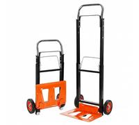 BLACK+DECKER BXWT-H305 - Carrello pieghevole con portata di 90 kg, 42,5 x 38,8 x 97,5 cm, per trasloco, lavori domestici e acquisti, acciaio/alluminio, nero/arancione