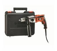 BLACK+DECKER, Trapano a percussione 1100W a 2 velocità meccaniche in valigetta. KR1102K