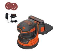 BLACK+DECKER Levigatrice orbitale 20 V MAX, senza fili, 12.000 OPM, 2 fogli di carta vetrata, batteria e caricabatterie inclusi (BDCRO20C)