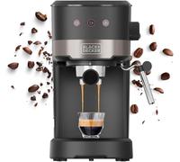 BLACK+DECKER - Macchina da Caffè Espresso Compatta BXCO1100E | 1100W | 20 Bar di Pressione | 3 Funzioni | Vaporizzatore Integrato | Serbatoio Estraibile da 1,4 L | Per Caffè Macinato