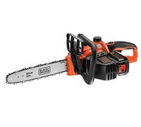 BLACK+DECKER Motosega senza fili 36 V, motosega elettrica 30 cm con batteria 2,5 Ah, caricatore e serbatoio 110 ml, lubrificazione automatica, tendicatena senza attrezzi, GKC3630L25-QW