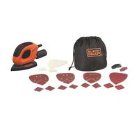 BLACK+DECKER Mouse Levigatrice compatta per dettagli da 55 W, BEW230BCA-QS | Inclusi 10 accessori, fogli abrasivi assortiti e borsa per il trasporto