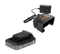BLACK+DECKER Powerconnett, batteria 18 V, 2,0 Ah + caricatore rapido 1 A, nero, batteria al litio con indicatore di stato di carica