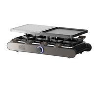 Black+Decker - Raclette elettrica BXFC1400E | 1400W | Per 8 persone | Piastra reversibile grill/plancha + pietra naturale | Termostato regolabile LED | Antiaderente | Accessori inclusi